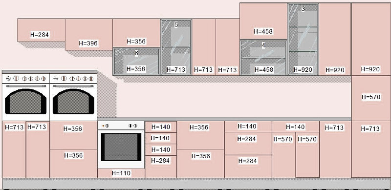 Стандартные размеры фасадов кухни: таблица, как рассчитать