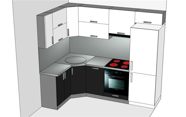 Маленькие угловые кухни в хрущевке: фото с холодильником и раковиной в углу