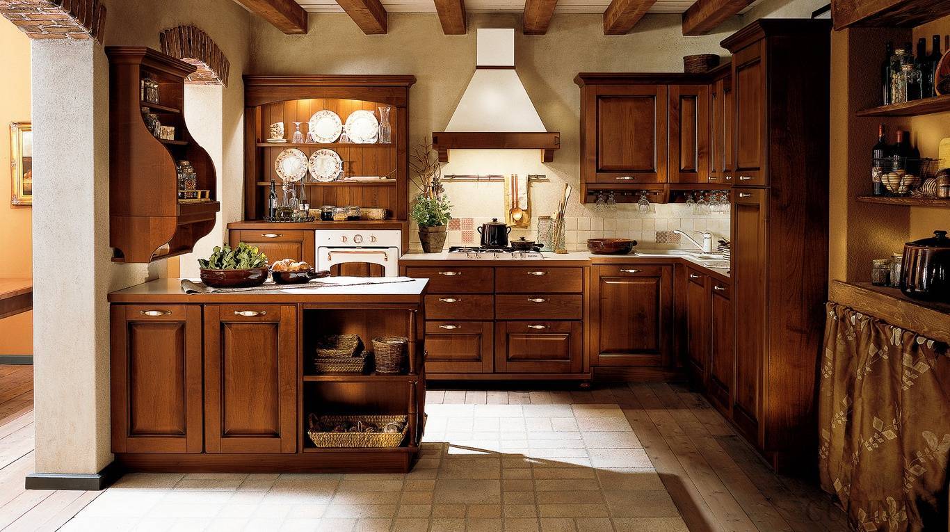 Мебель для кухни из дерева, как правильно подобрать и расположить
