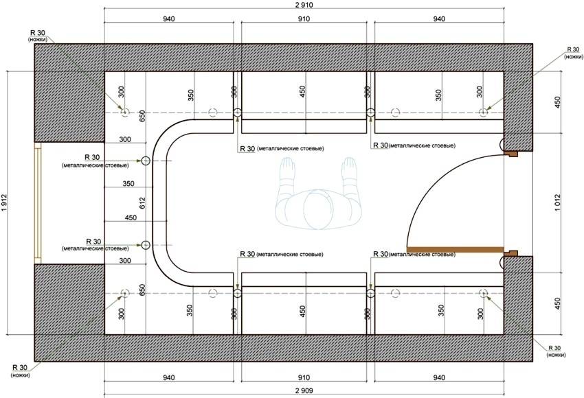 Гардеробная комната размеры схемы