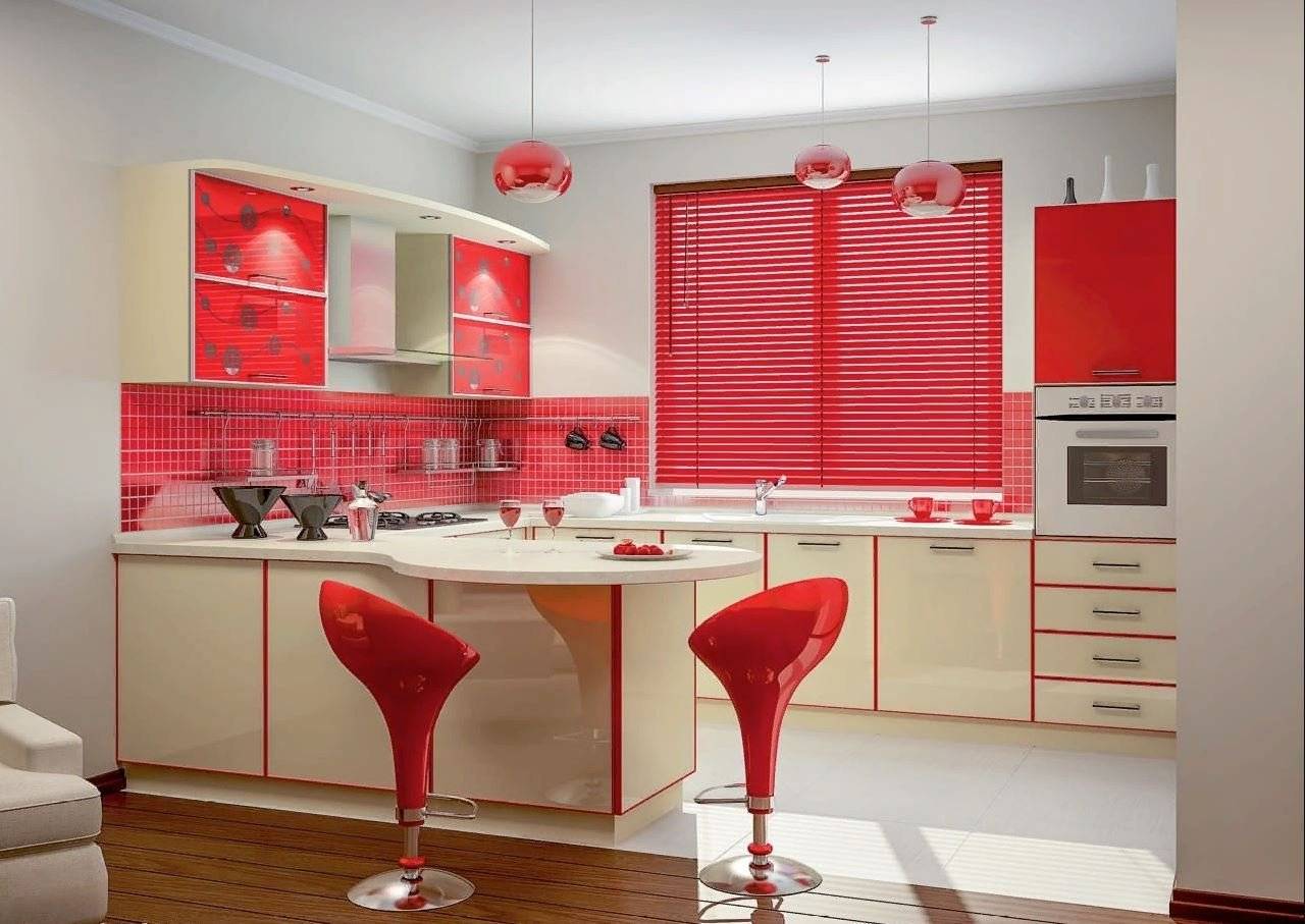 Красная кухня: идеи стильного дизайна, 60+ фото в интерьере