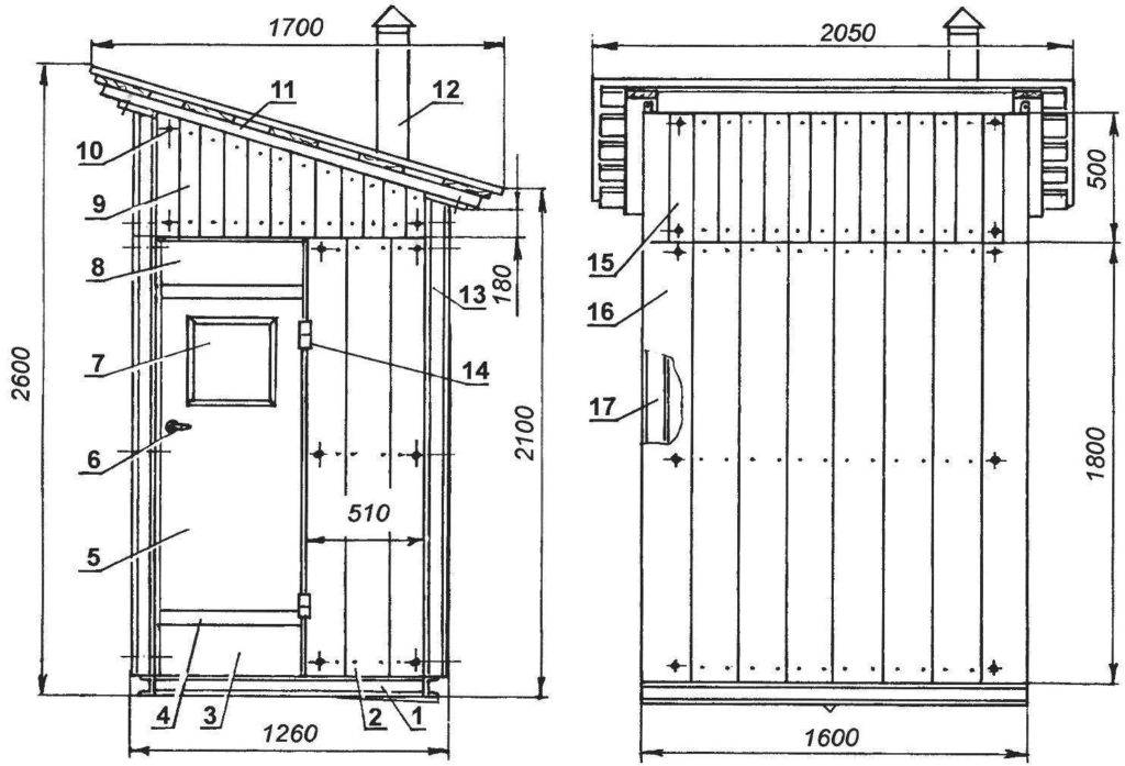 Схема деревянного дачного туалета своими руками