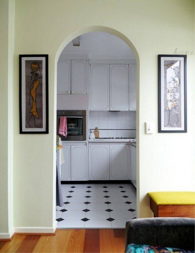 Арка между кухней и гостиной — фото примеров оформления интерьера