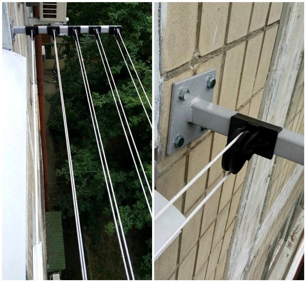 Как правильно натянуть бельевую веревку на балконе: чтобы не провисала