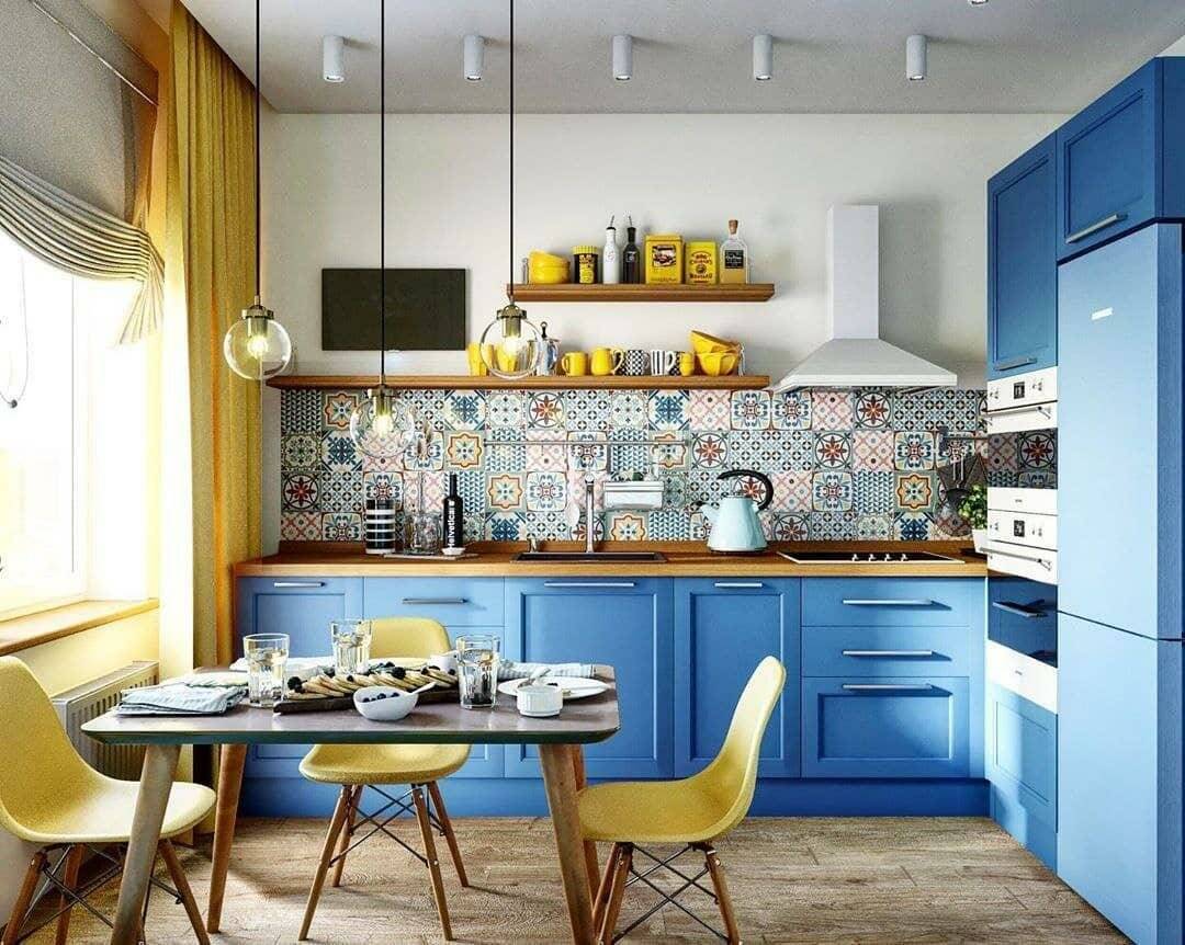 Кухня в голубом цвете - 70 фото лучших новинок уютного дизайна