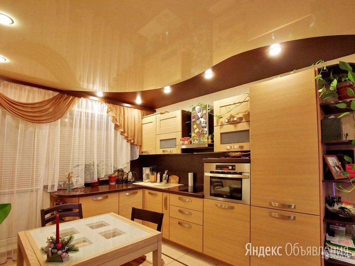 Натяжной потолок на кухне: какой выбрать -  глянцевый, матовый, двухуровненвый