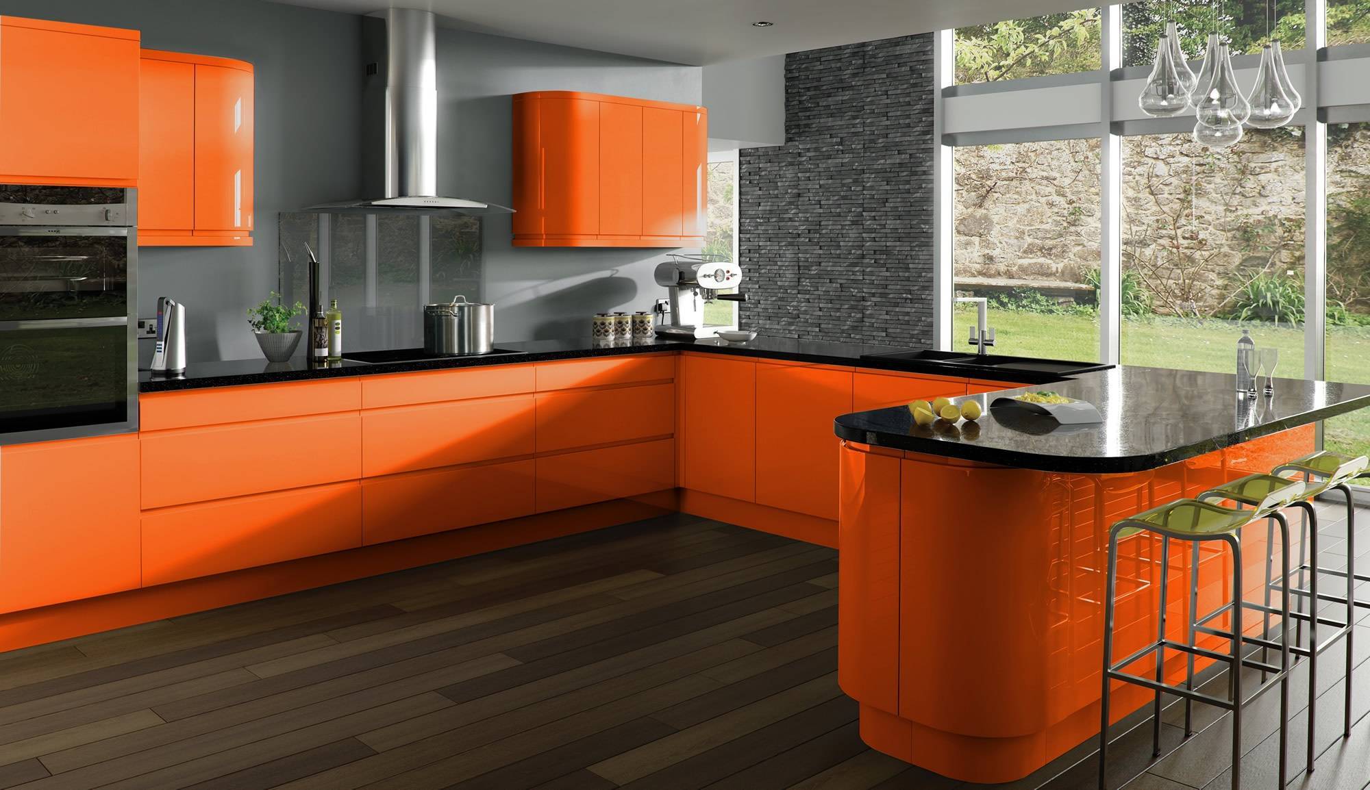 Как создать интерьер кухни в оранжевом цвете