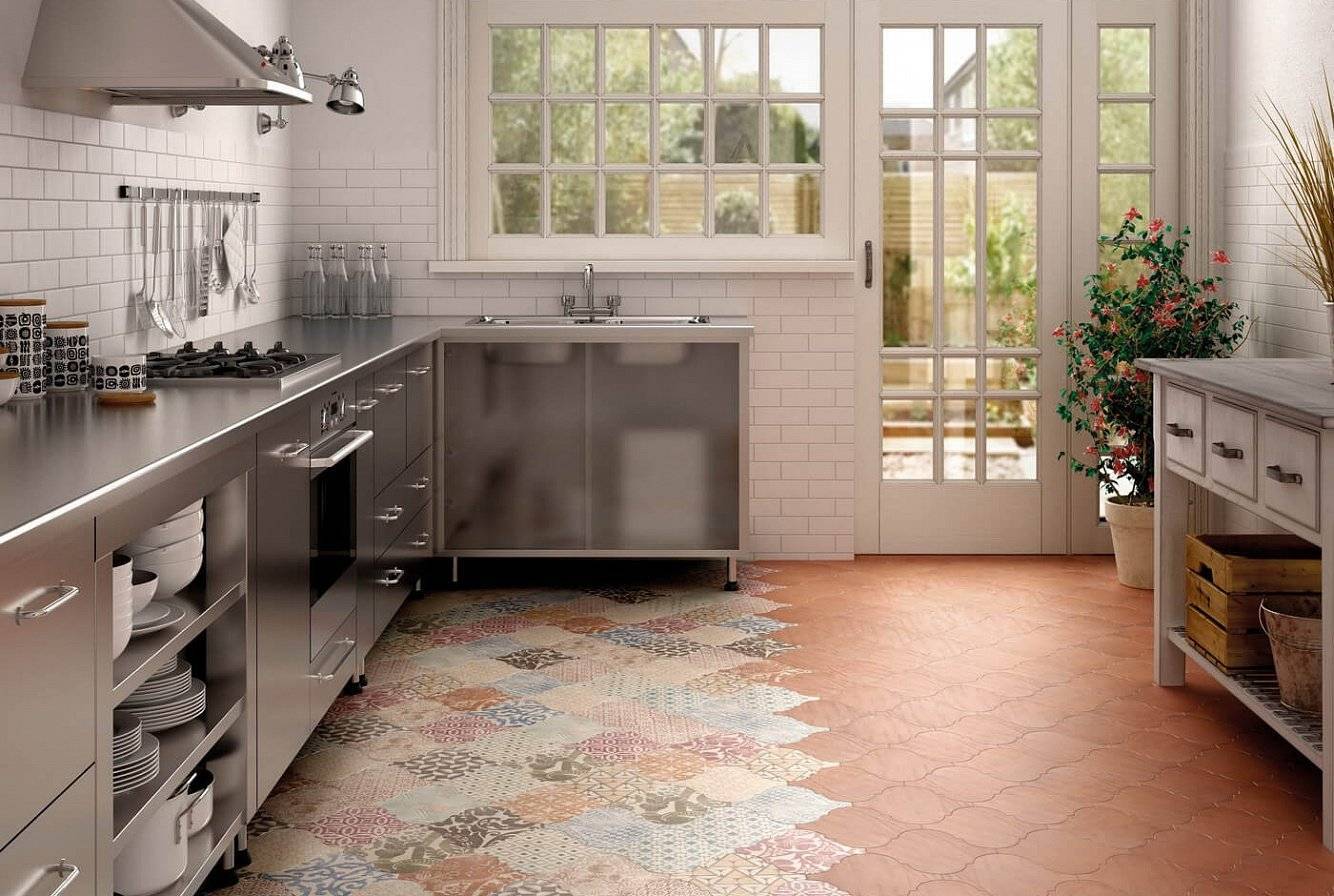 выбрать цвет плитки на пол кухни