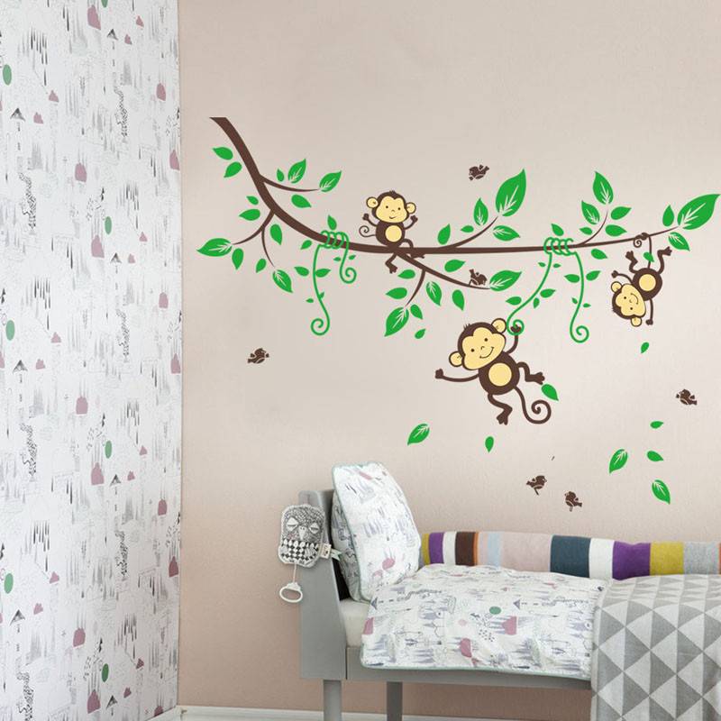 Интерьерные декоративные виниловые наклейки на стены, потолок и мебель в детской комнате, их виды