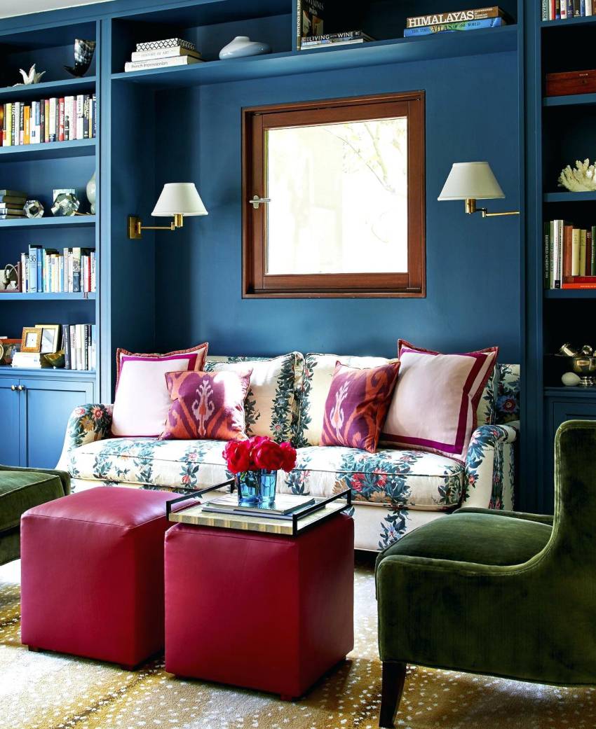Синяя мебель в интерьере