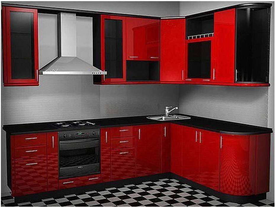 Красная кухня - 100 примеров интерьера