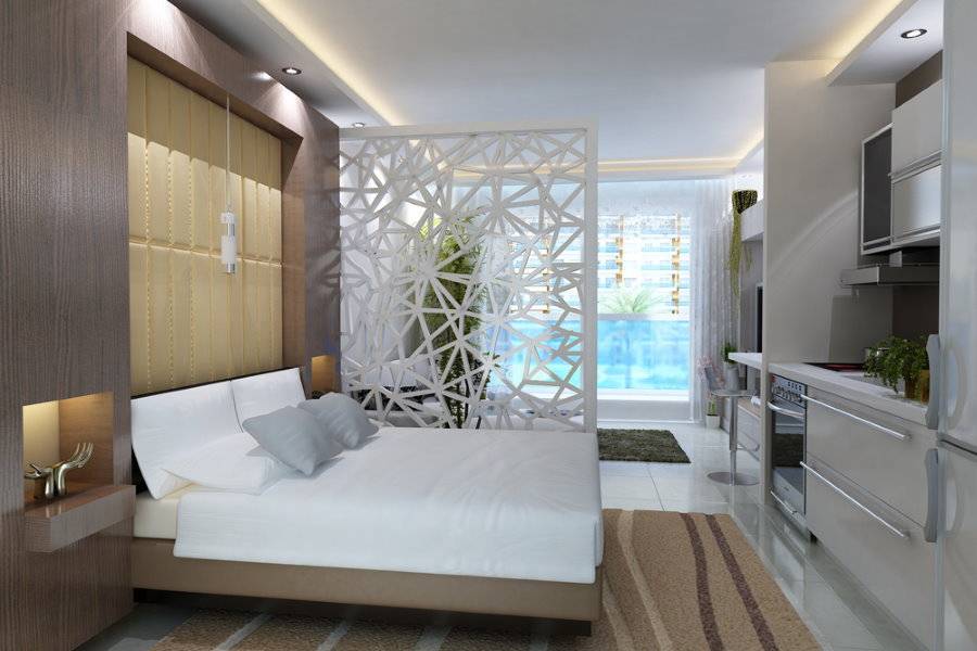 Спальня-гостиная 20 кв. м: дизайн, зонирование совмещенных помещений в одной комнате, интерьер, перегородки, проекты
