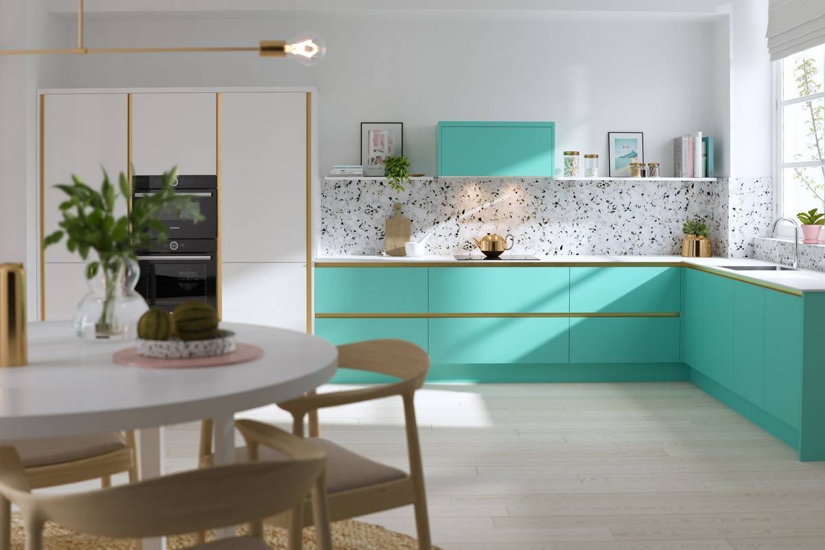 кухня зеленая в стиле модерн
