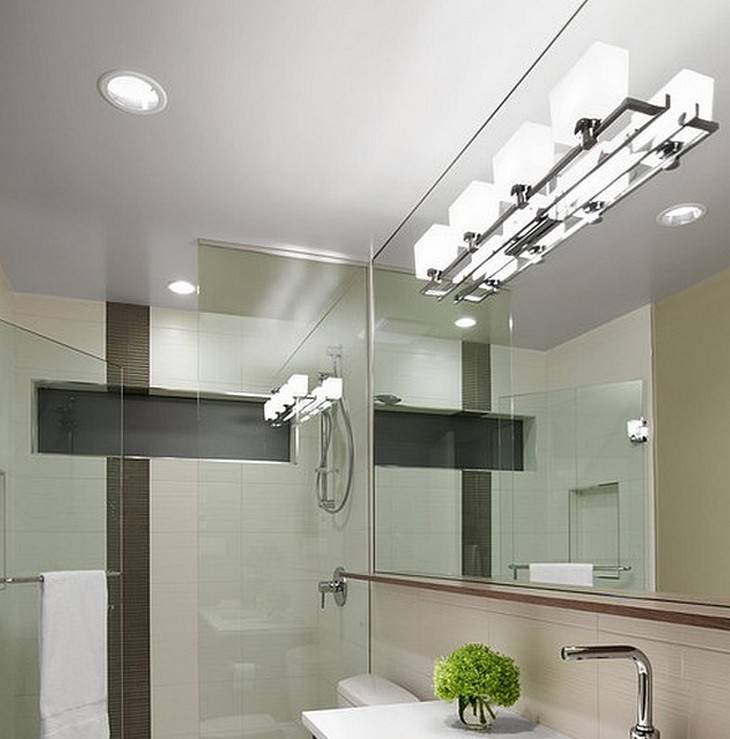Точечные светильники в ванной фото