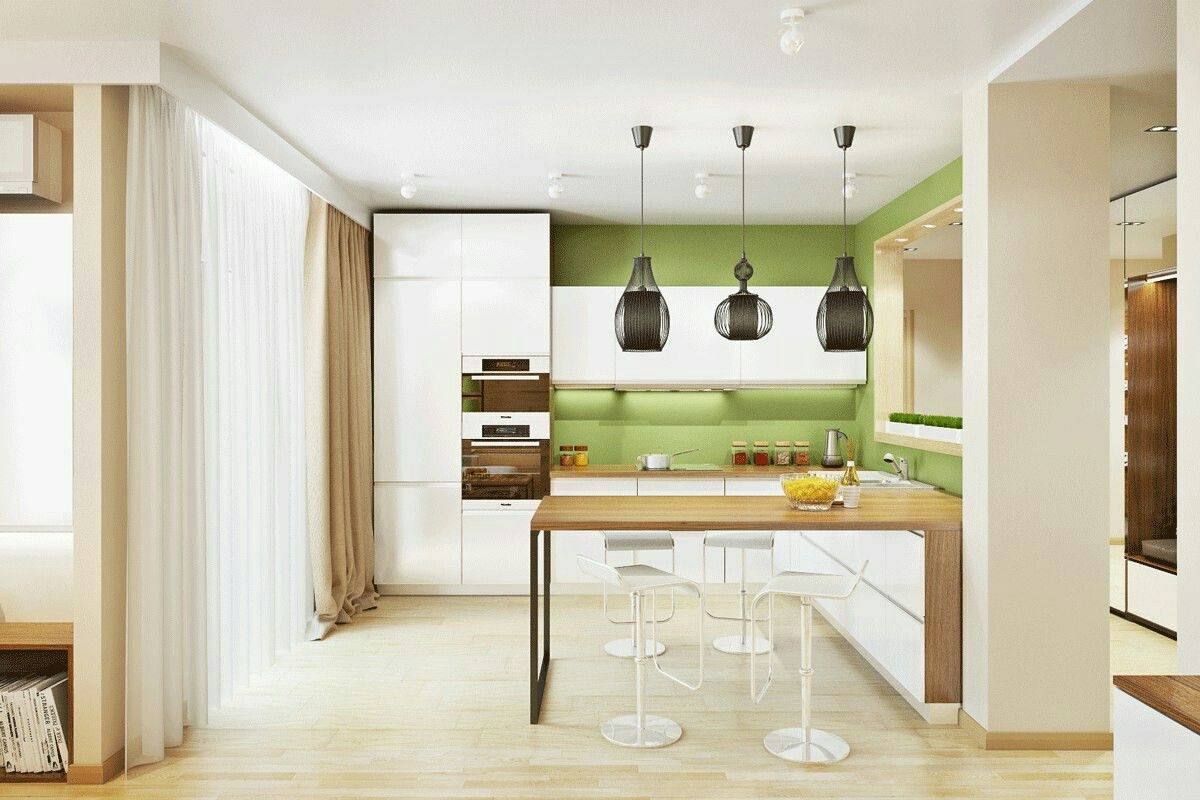 Интерьер кухни совмещенной с гостиной (180+ фото дизайна)