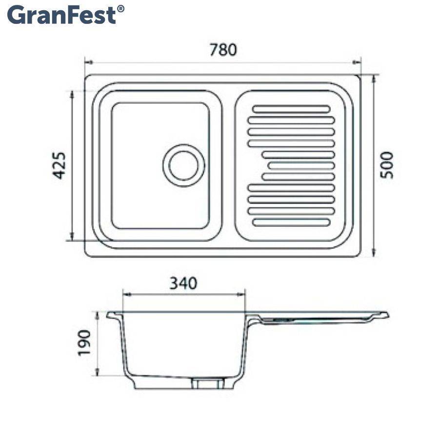 Размеры мойки для кухни. GRANFEST gf-s780l. Мойка GRANFEST gf s780l.