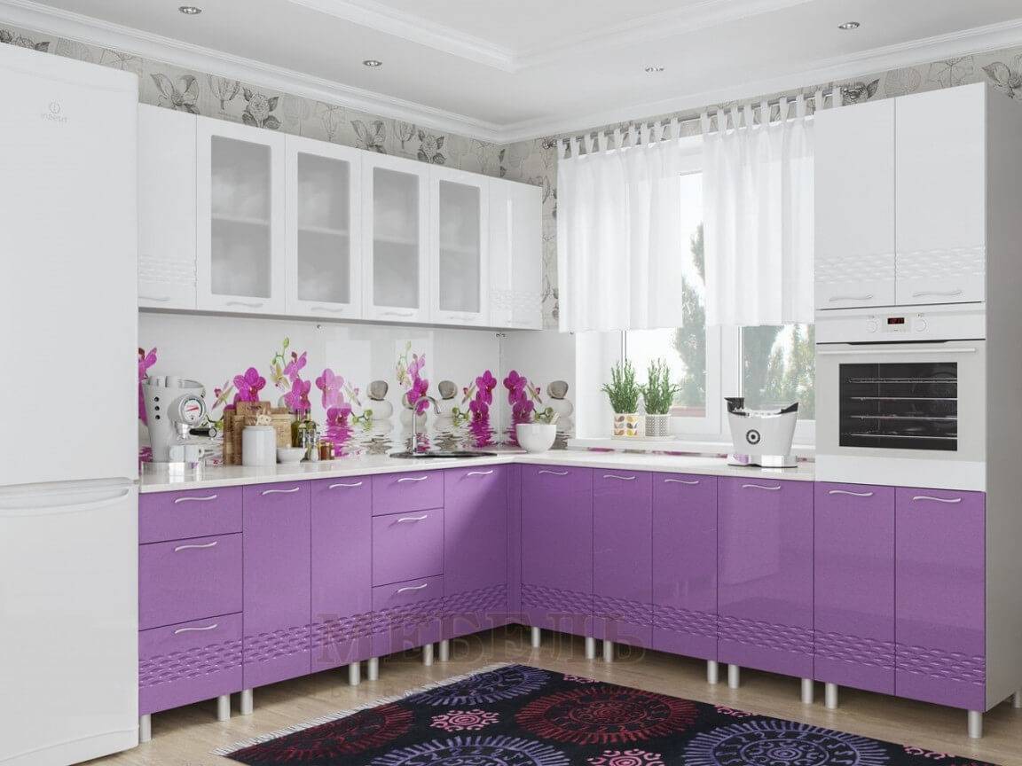 Кухни фиолетового цвета: 50 ярких идей оформления интерьера