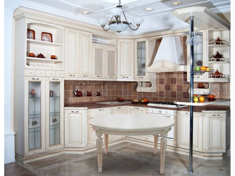 Классические кухни - светлая или белая кухня в классическом стиле, кухня в стиле современная классика.