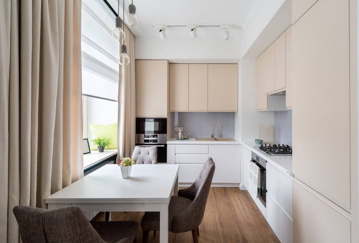 Дизайн кухни 9 кв м в панельном доме (35 фото интерьеров): с окном и балконом