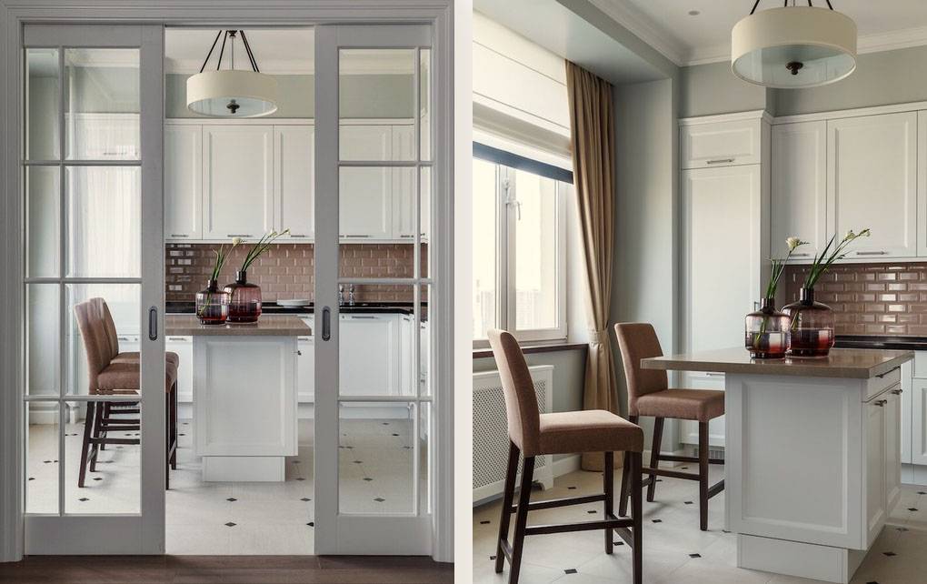 Раздвижные двери на кухню: дверь купе выдвижная между кухней и комнатой