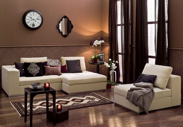 Коричневая гостиная – изысканные сочетания, гармоничные решения, стилистические особенности