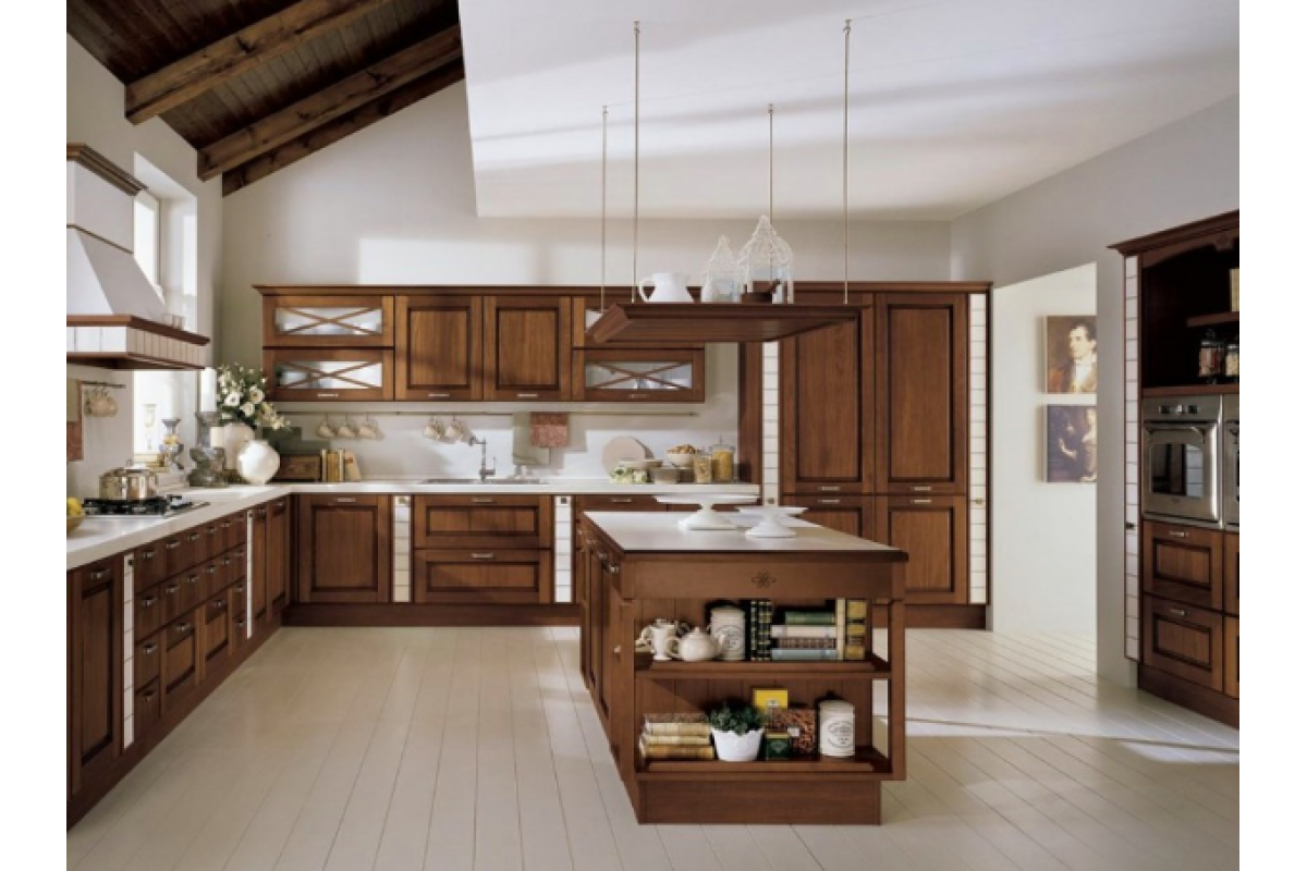 Дизайн современной кухни с деревянным гарнитуром