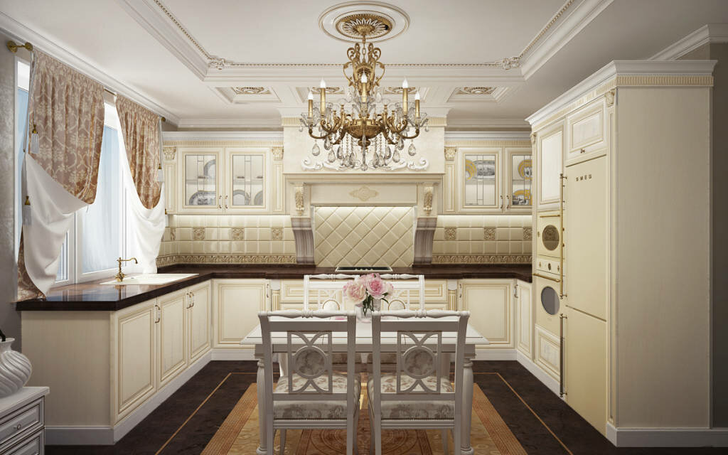 Кухня в классическом стиле: варианты планировки и отделки кухни в классическом стиле (120 фото)