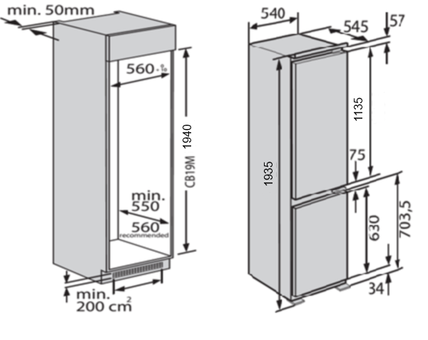 Стандартные размеры холодильника (габариты) — страндартные, ширина, глубина, высота, встроенного, двухдверного, сайд бай сайд, двухстворчатого, 2-камерного, на кухне, бытового