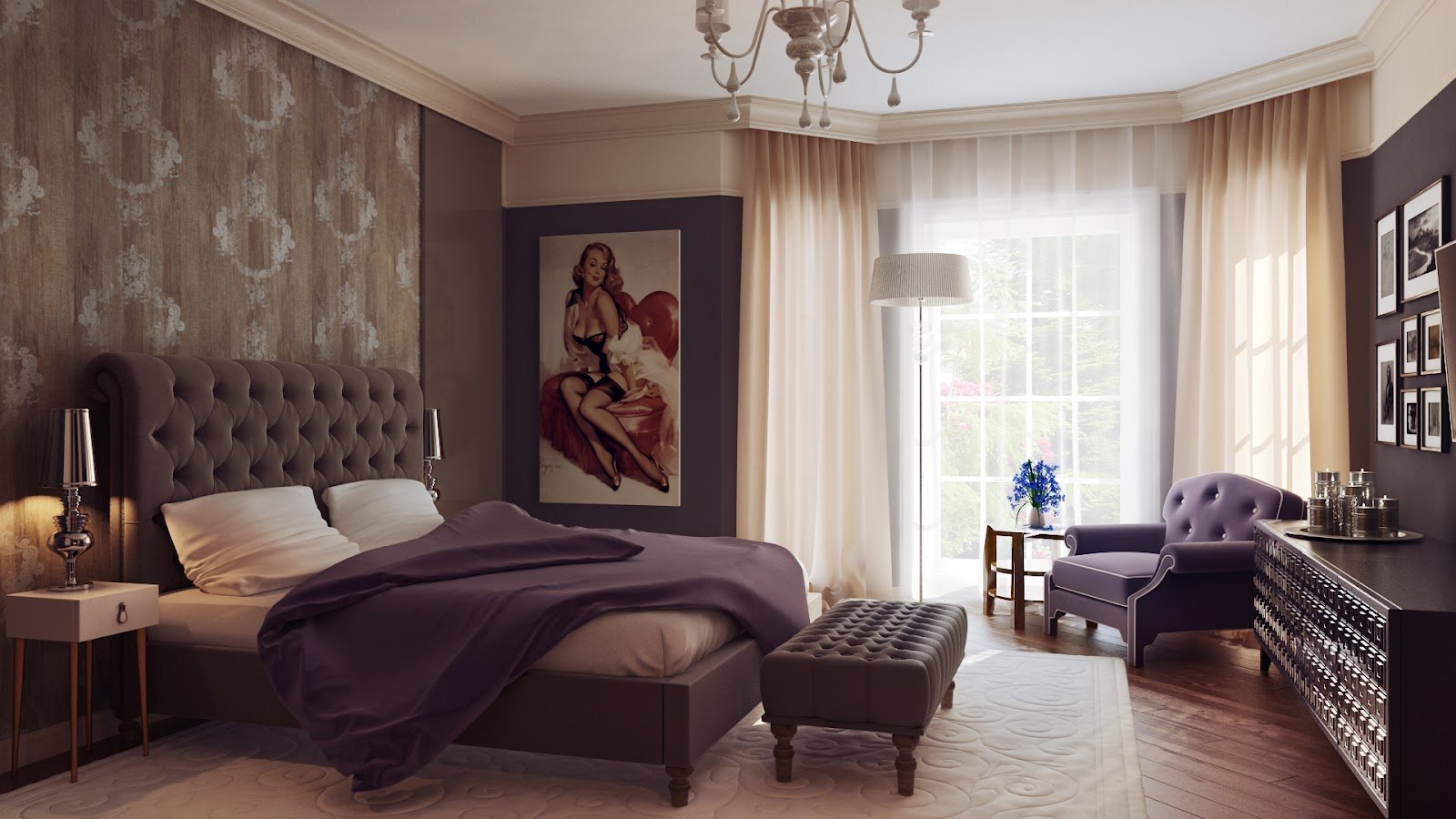 Сочетание обоев в спальне: 240+ фото красивых комбинаций интерьеров