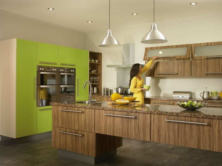 Кухня цвета лайм: с каким интерьером сочетается глянцевая с белым фасадом