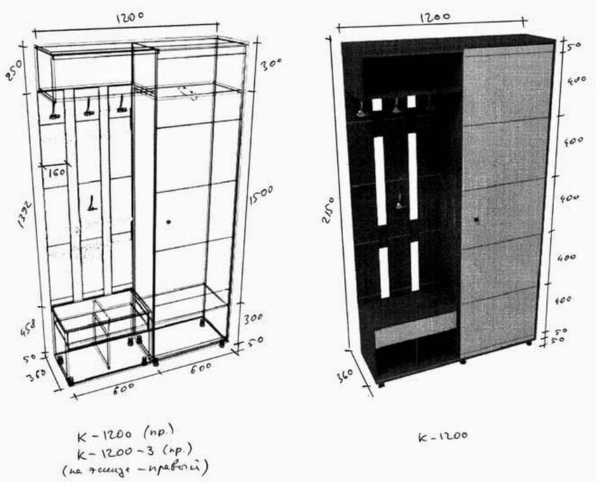 Чертежи прихожей с размерами в коридоре квартиры