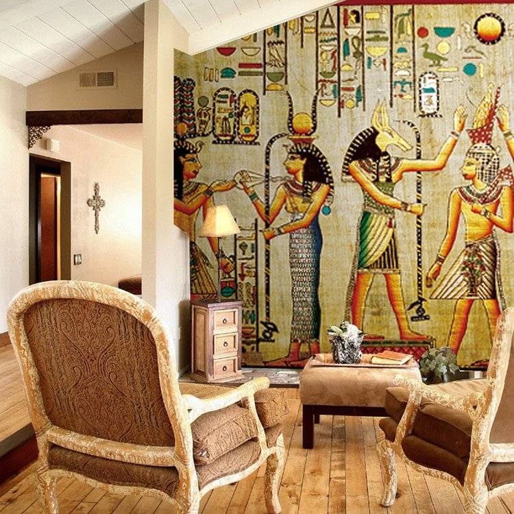Египетский стиль в интерьере — изысканный шарм дизайна (50 фото)