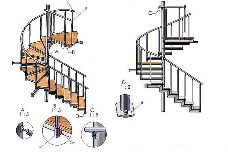 Винтовая лестница своими руками из металла. виды металлических лестниц | дома на века