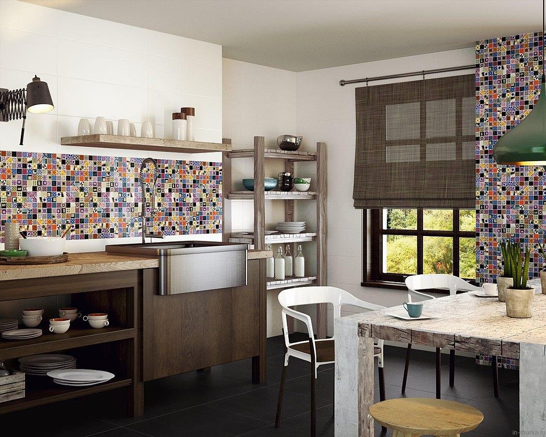 Плитка пэчворк в интерьере кухни и ванной – дизайн и 50 фото