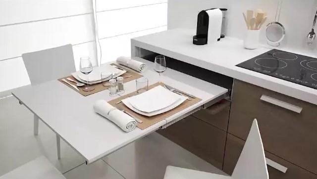 Кухонный стол-трансформер для маленькой кухни: фото моделей, востребованные формы, материалы