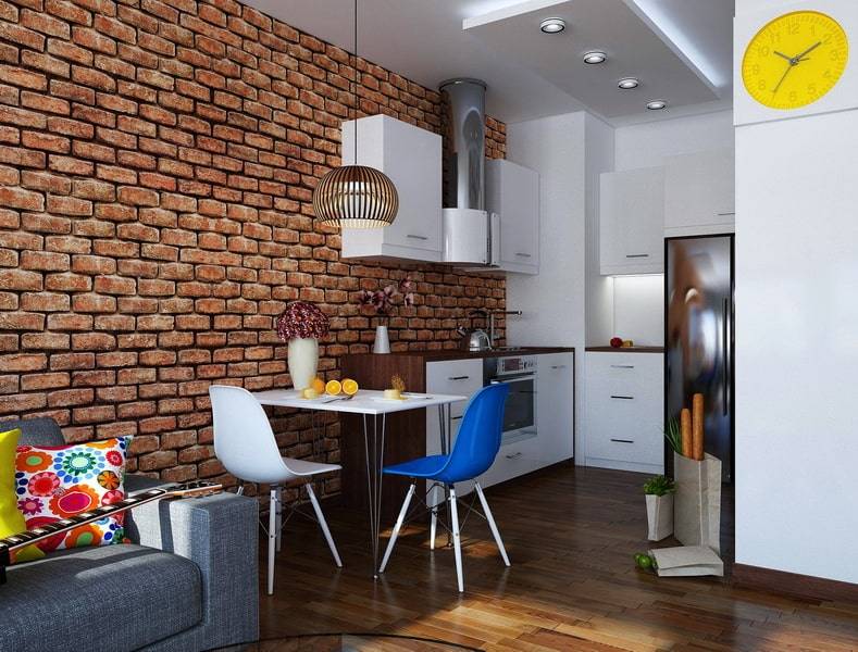 Кирпичная стена в интерьере кухни : преимущества использования в различных стилях, 80+ лучших фото интерьеров