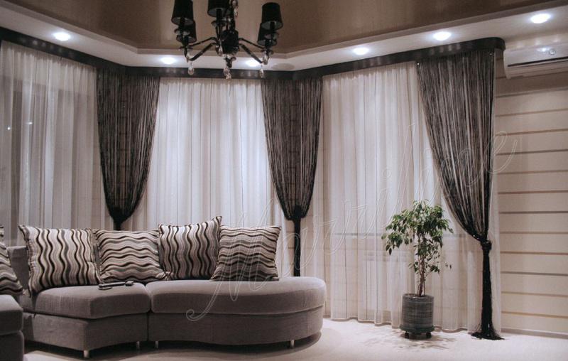 Дизайн тюли без штор: модные тенденции + 50 фото идей в гостиной