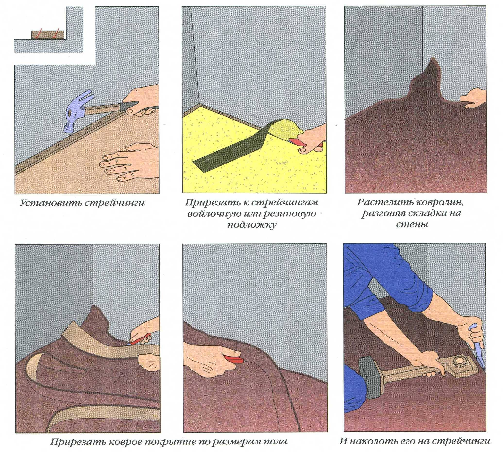 Особенности укладки линолеума своими руками: пошаговая инструкция с фото и видео