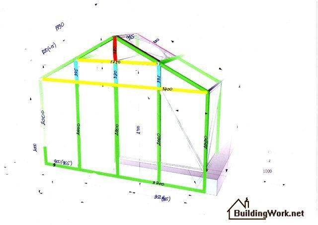 Чертеж теплицы из профильной трубы 20 40