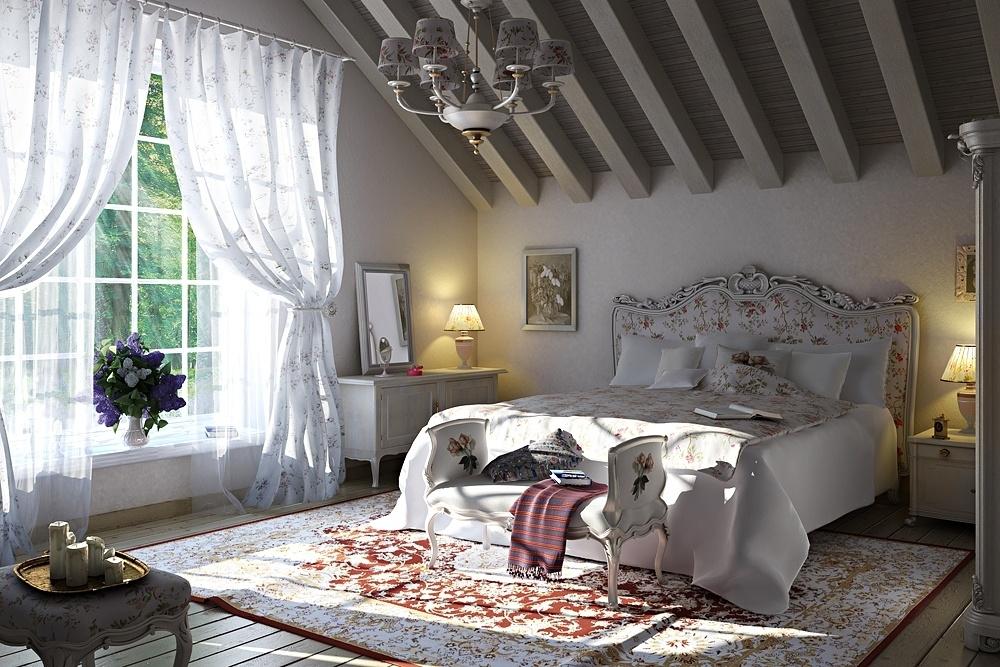 Спальни в стиле прованс фото в частном доме