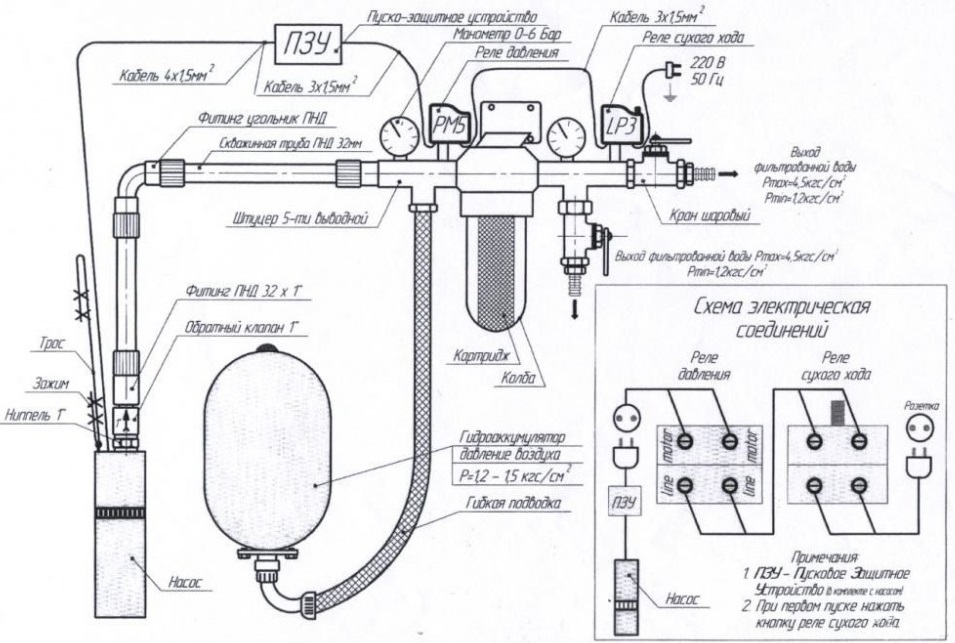 Схема автоматики для скважинного насоса своими руками