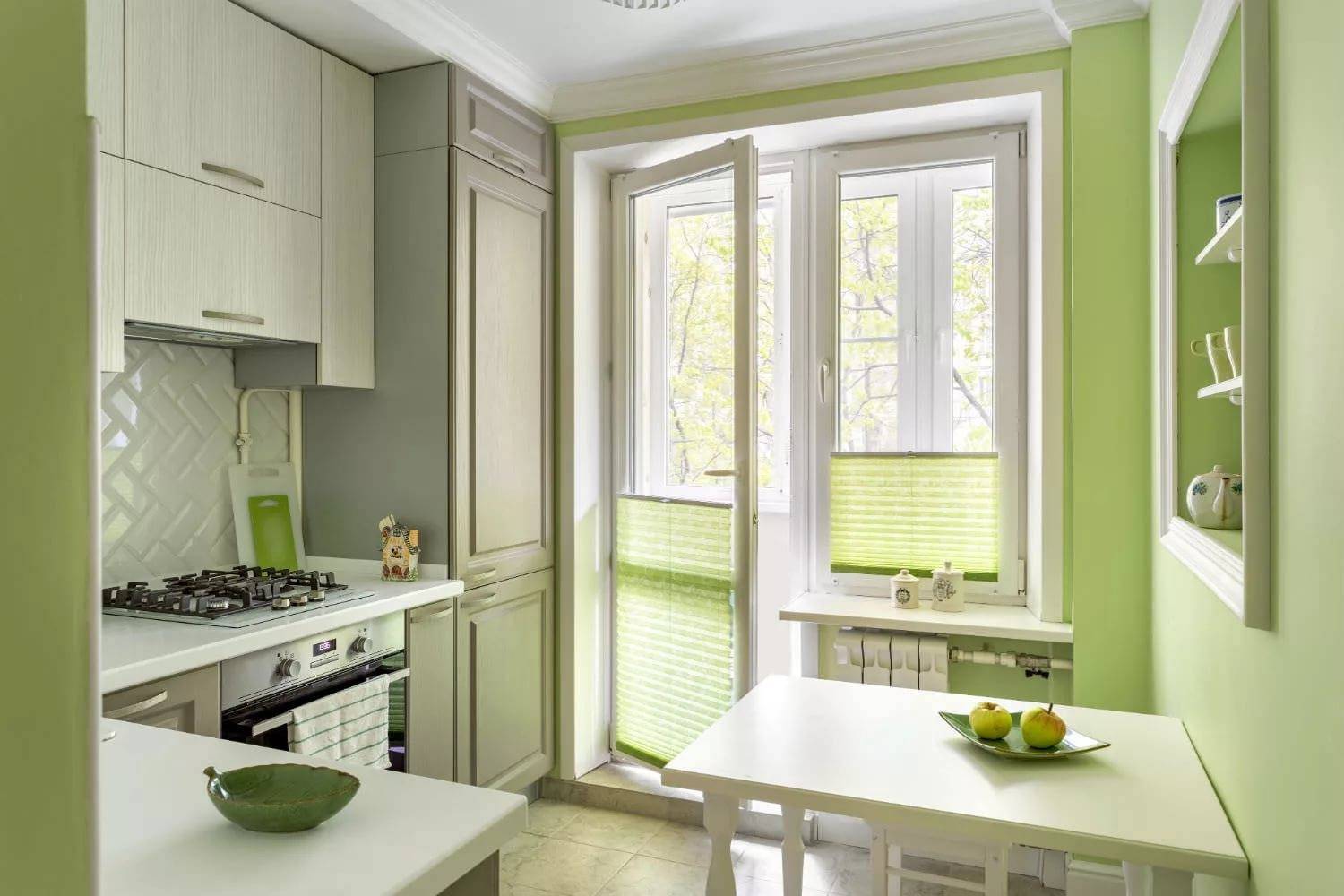 Дизайн кухни 6 кв м с холодильником и плитой (панелью): 37 реальных фото