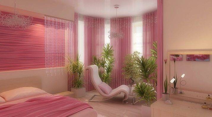 Розовые шторы - 121 фото стильного применения нежных занавесок