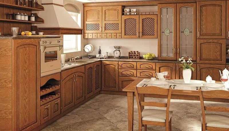 Кухонные гарнитуры из дерева: примеры, более 90 фото