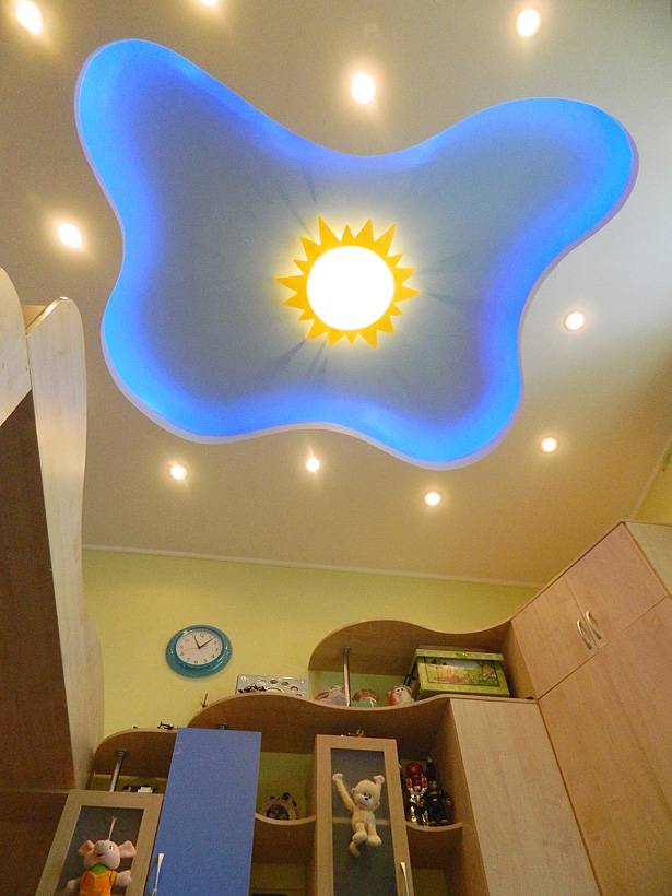 Потолки из гипсокартона в детской комнате: фото и 7 достоинств