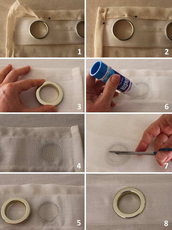 Люверсы для штор, как установить самому люверсы для штор на ткани своими руками в домашних условиях