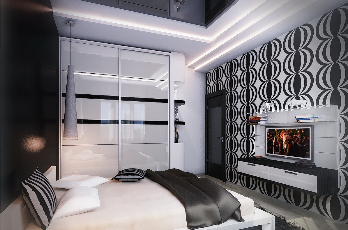 Дизайн чёрно-белой спальни, секреты оформления - 70 фото интерьеров