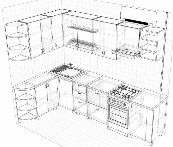 Планировка кухни - 125 фото лучших дизайн проектов, с готовой схемой и описаниемварианты планировки и дизайна