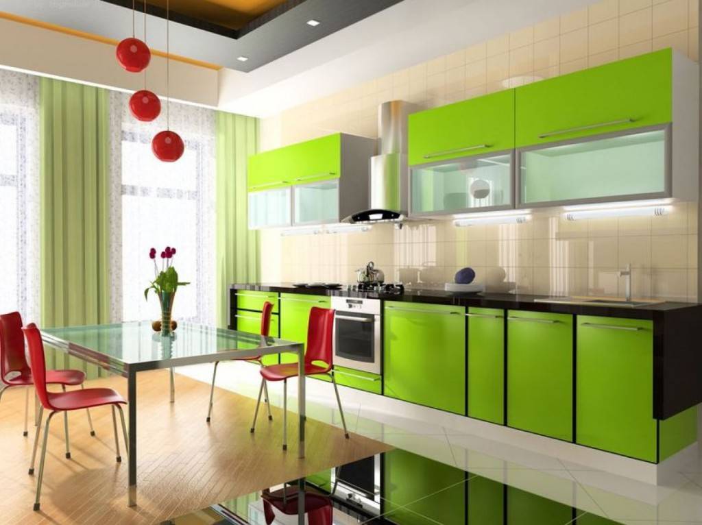 Дизайн зеленой кухни: фото примеры реальных интерьеров