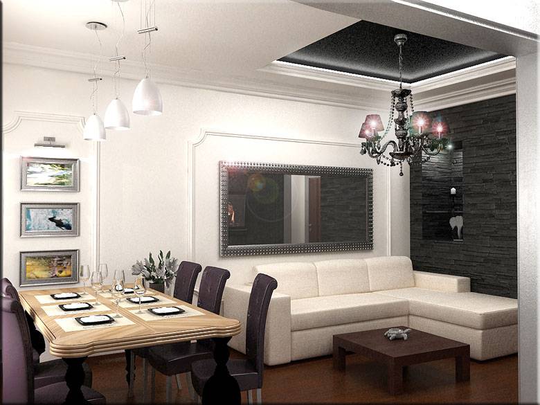 Дизайн столовой, совмещенной с кухней и/или гостиной